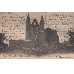 CAYRES : l' ensemble de l' église paroissiale vers 1900 - très bon état