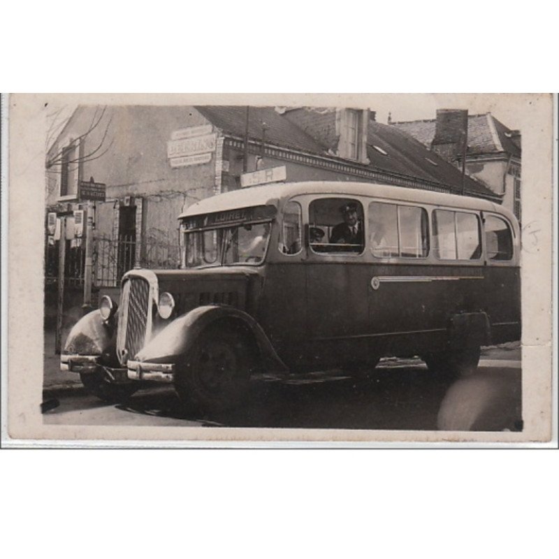 LE LOIRET : carte photo d'un autobus de la Compagnie Générale Française des Tramways vers 1920 - très bon état