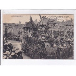 CONDE-sur-NOIREAU: fête du 8 août 1909 cavalcade de bienfaisance le char du laboureur, 12 CPA - très bon état