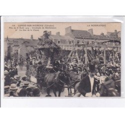 CONDE-sur-NOIREAU: fête du 8 août 1909 cavalcade de bienfaisance le char du laboureur, 12 CPA - très bon état