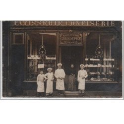 AMIENS : carte photo de la pâtisserie GRAINDEPICE - 90 rue de Beauvais - bon état ((2 trous de punaise)