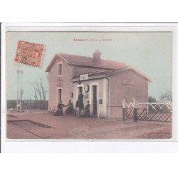 LANGEY: la gare - état (timbre ajouté)