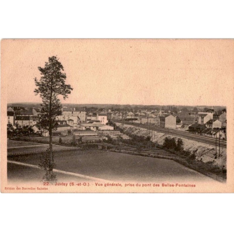 JUVISY-sur-ORGE: vue générale, prise du pont des belles-fontaines
