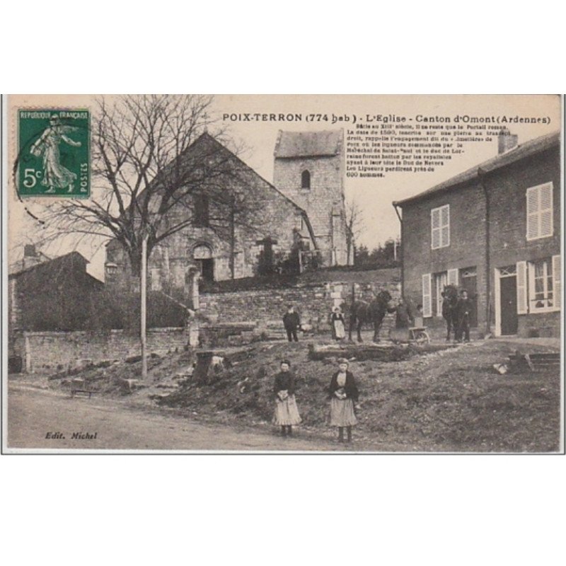 POIX TERRON : l'église vers 1910 - très bon état
