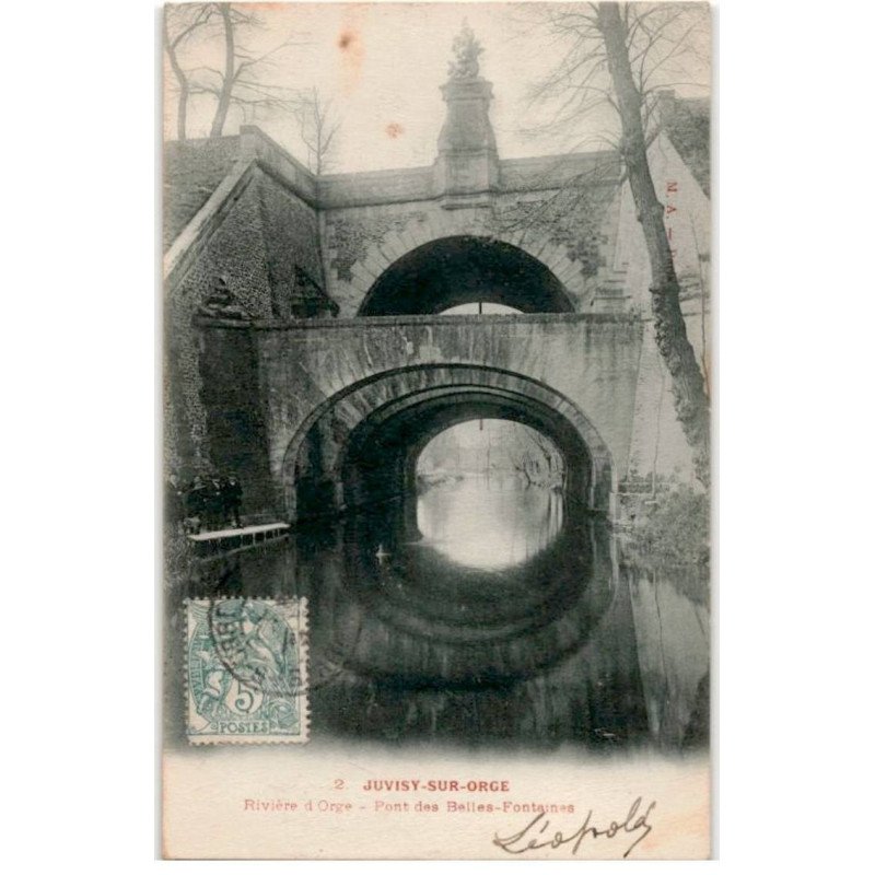 JUVISY-sur-ORGE: rivière d'orge, pont des belles-fontaines - bon état