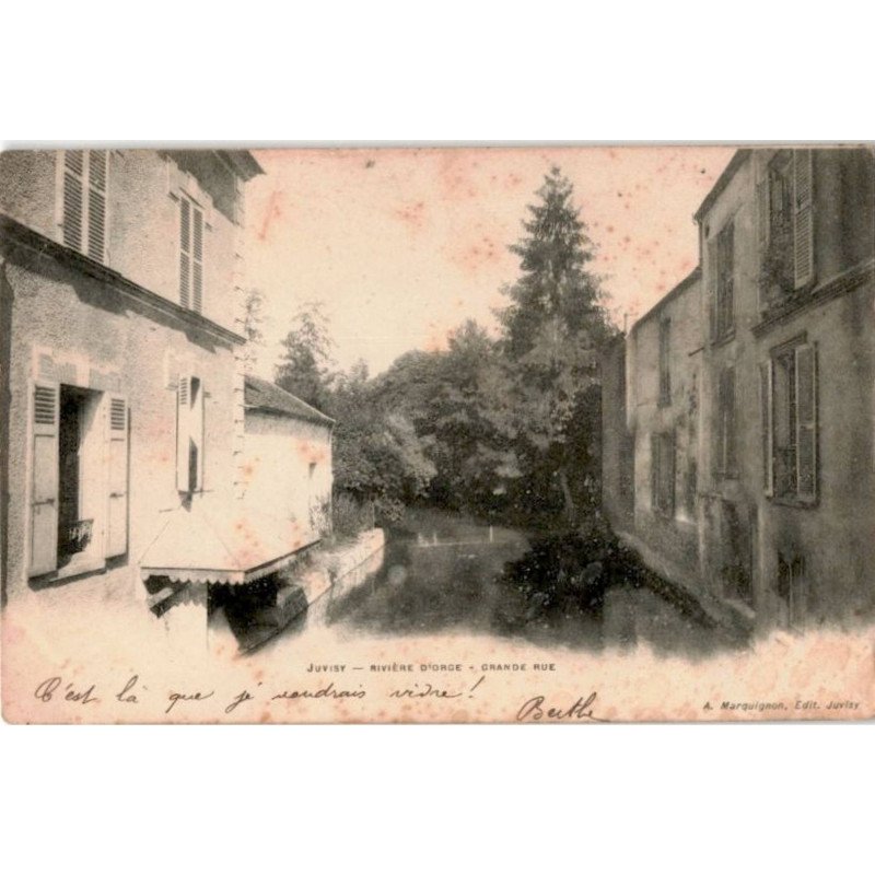 JUVISY-sur-ORGE: rivière d'orge, grande rue -  bon état