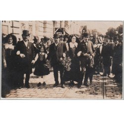 TOURS : carte photo de la """"Lyre Alsacienne"""" en gare de Tours en 1913 - très bon état