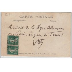 TOURS : carte photo de la """"Lyre Alsacienne"""" en gare de Tours en 1913 - très bon état