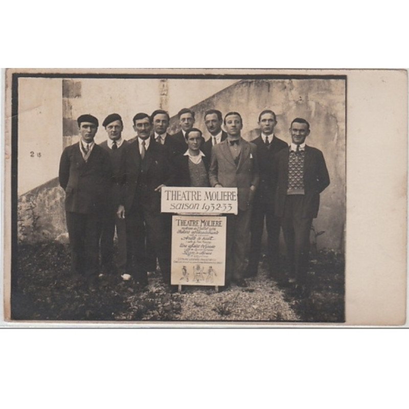 LARRESSORE : carte photo de la troupe du THEATRE MOLIERE saison 1932-33 - très bon état