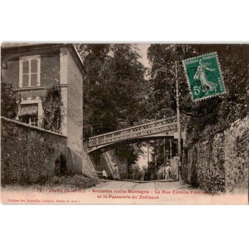 JUVISY-sur-ORGE: ancienne vieille montagne la rue camille flammarion et la passerelle du zodiaque - très bon état