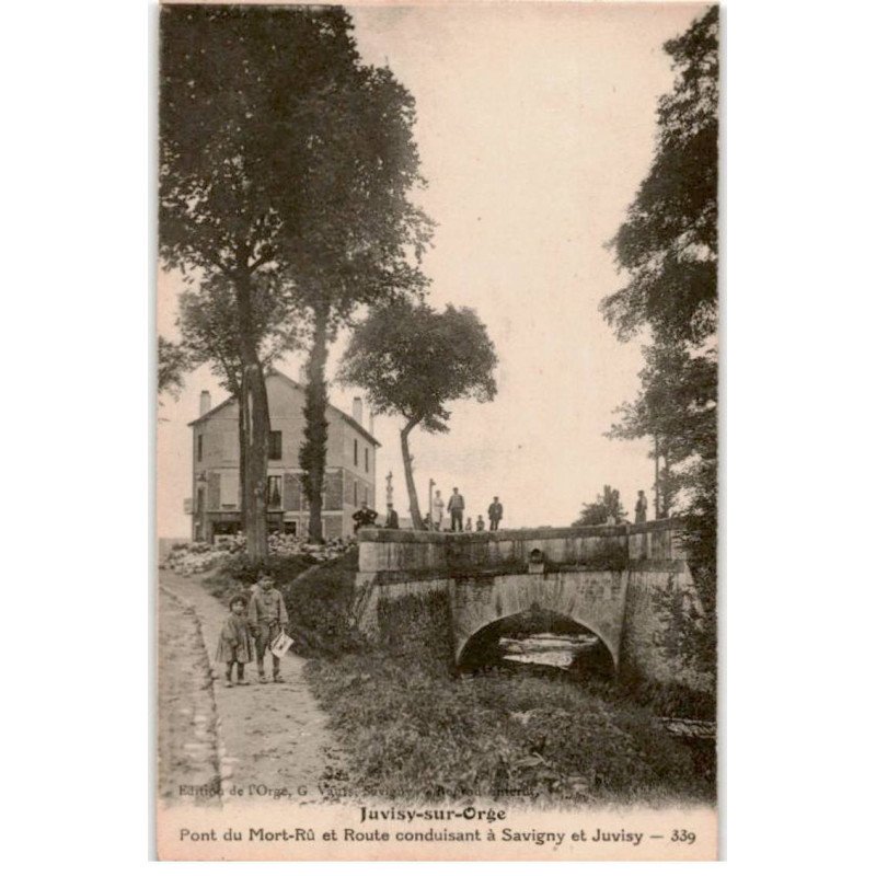 JUVISY-sur-ORGE: pont du mort-Rû et route conduisant à savigny et juvisy - très bon état