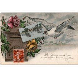 JUVISY-sur-ORGE: je vous envoie ce souvenir et ces fleurs - très bon état