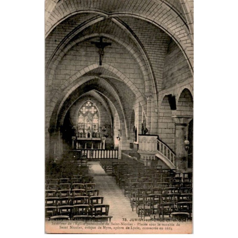 JUVISY-sur-ORGE: intérieur de l'église paroissiale de saint-nicolas - très bon état