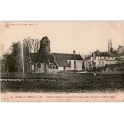 JUVISY-sur-ORGE: l'église et bassin circulaire du parc avec très beau jeu - très bon état