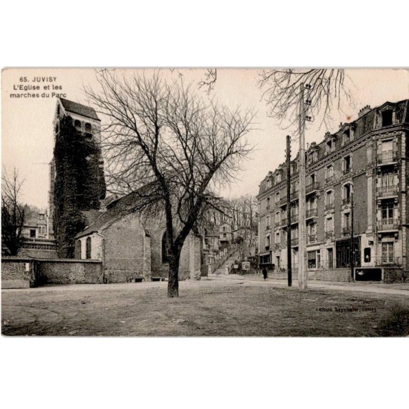 JUVISY-sur-ORGE: l'église et les marches du parc - très bon état