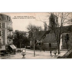 JUVISY-sur-ORGE: l'église et terrasse du café de paris - très bon état