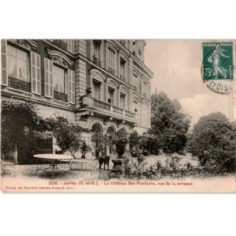 JUVISY-sur-ORGE: le château bel-fontaine, vue de la terrasse - très bon état