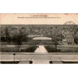 JUVISY-sur-ORGE: panorama pris de la terrasse sur la ville et le miroir -  bon état
