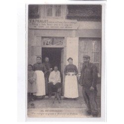 MARCILLY-en-VILLETTE: une enseigne originale, taphalot, on coupe les cheveux par dessus - très bon état