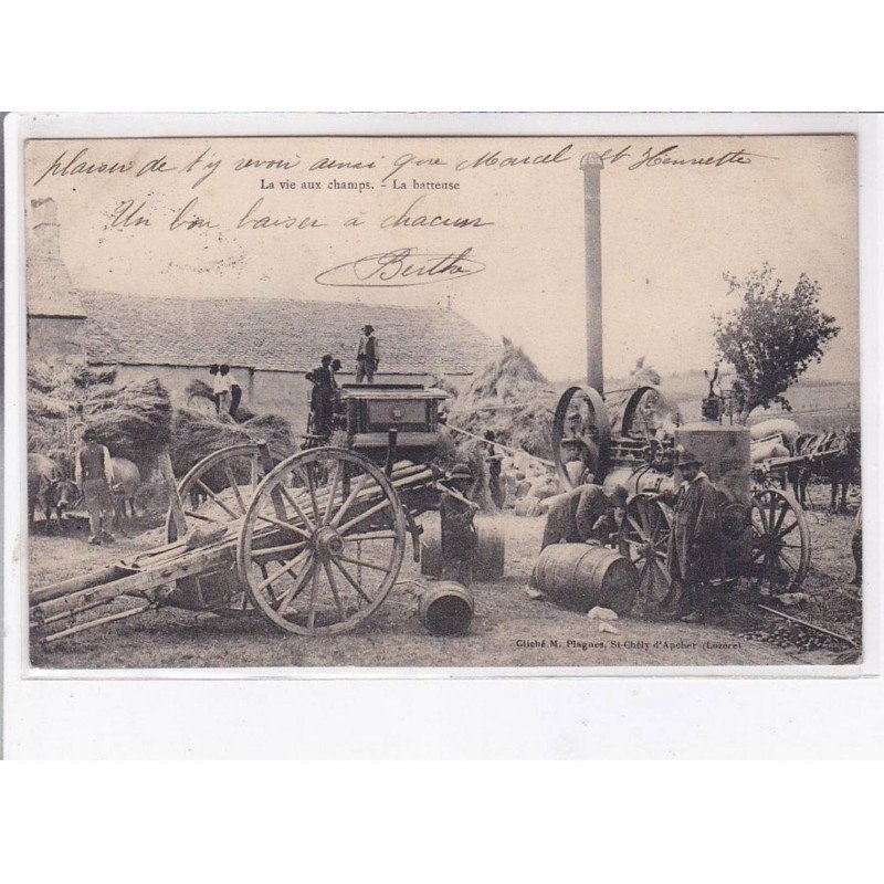 LOZERE: la vie aux champs, la batteuse - très bon état