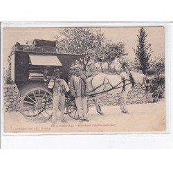 NIEVRE: marchand d'étoffes ambulant, bel attelage, instrument de musique - très bon état