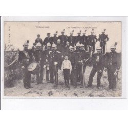 WIMEREUX: les pompiers, grande tenue, tambour - état