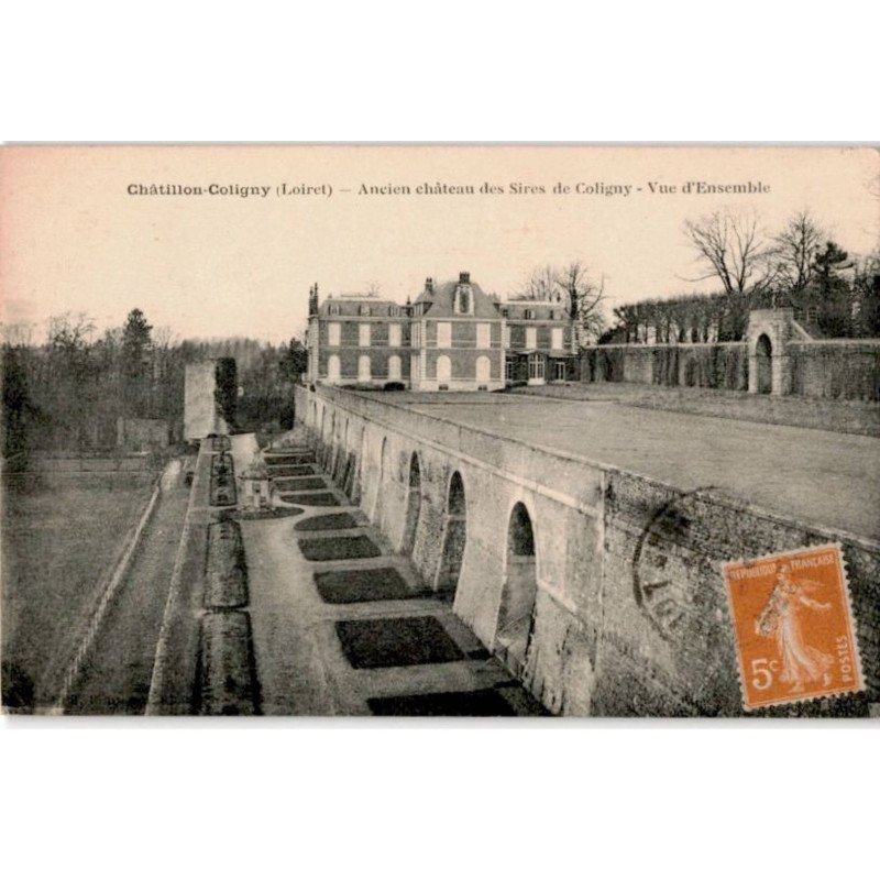 CHATILLON-COLIGNY: ancien château des sires de coligny, vue d'ensemble - très bon état