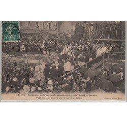 FLERS : cérémonie de la pose de la première pierre de l' église Saint Germain - très bon état