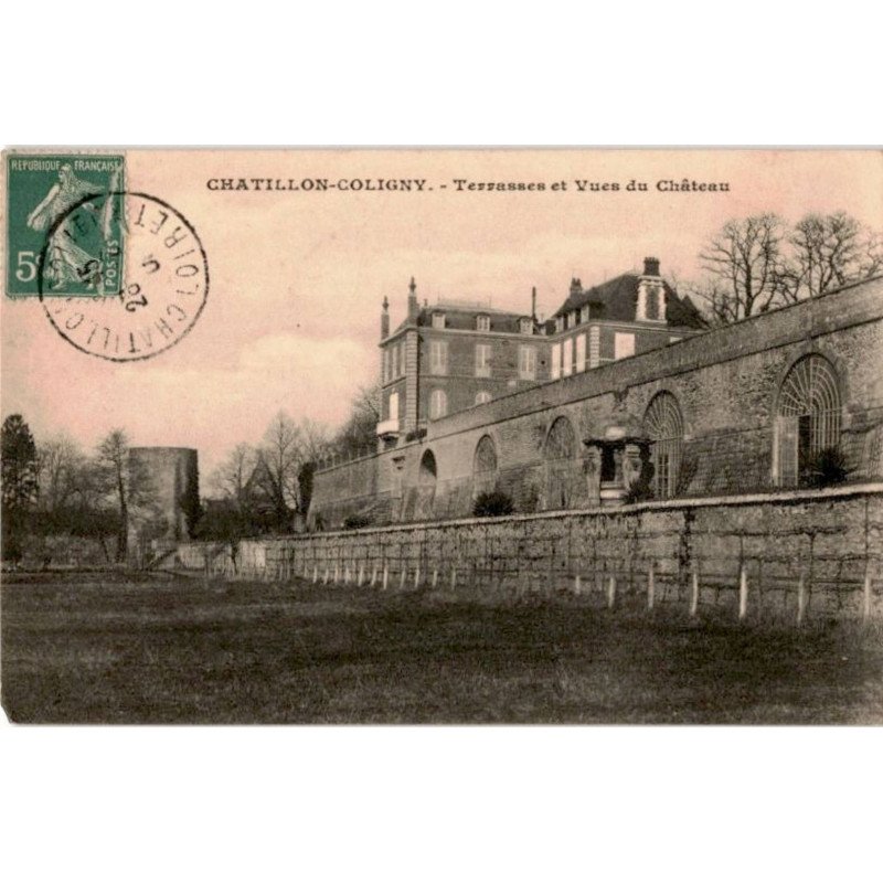 CHATILLON-COLIGNY: terrasses et vues du château - état