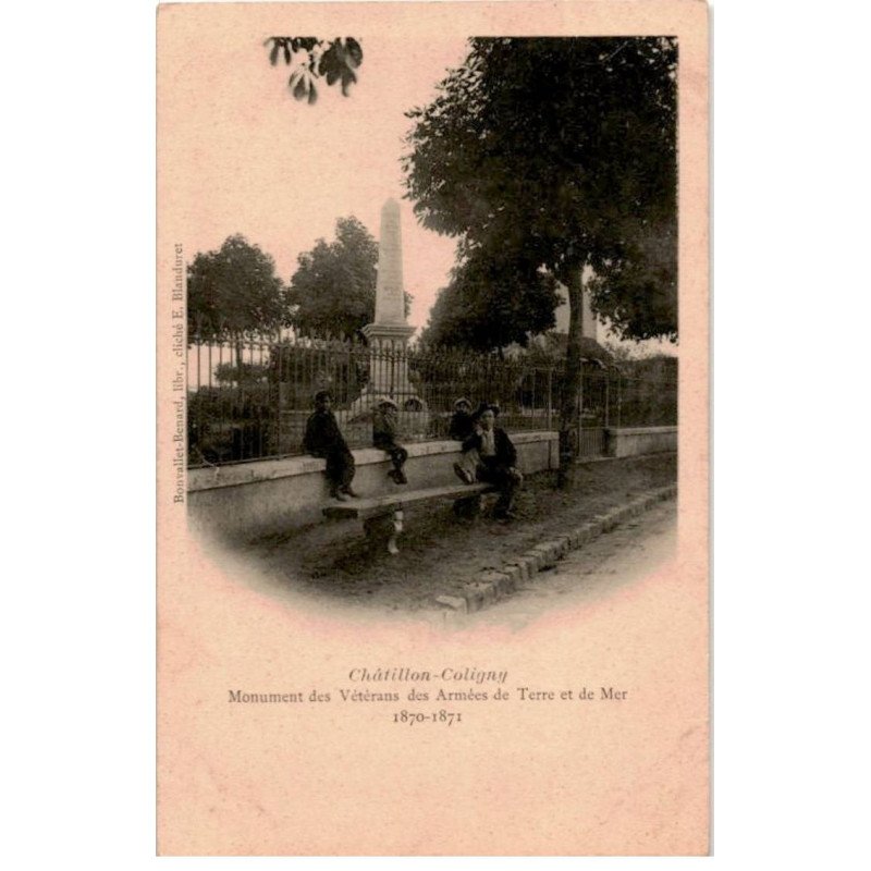 CHATILLON-COLIGNY: monument des vétérans des armées de terre et de mer 1870-1871 - très bon état