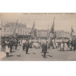 ANGERS : la 35ème fête fédérale en Mais 1909 - le drapeau de l' Union - très bon état