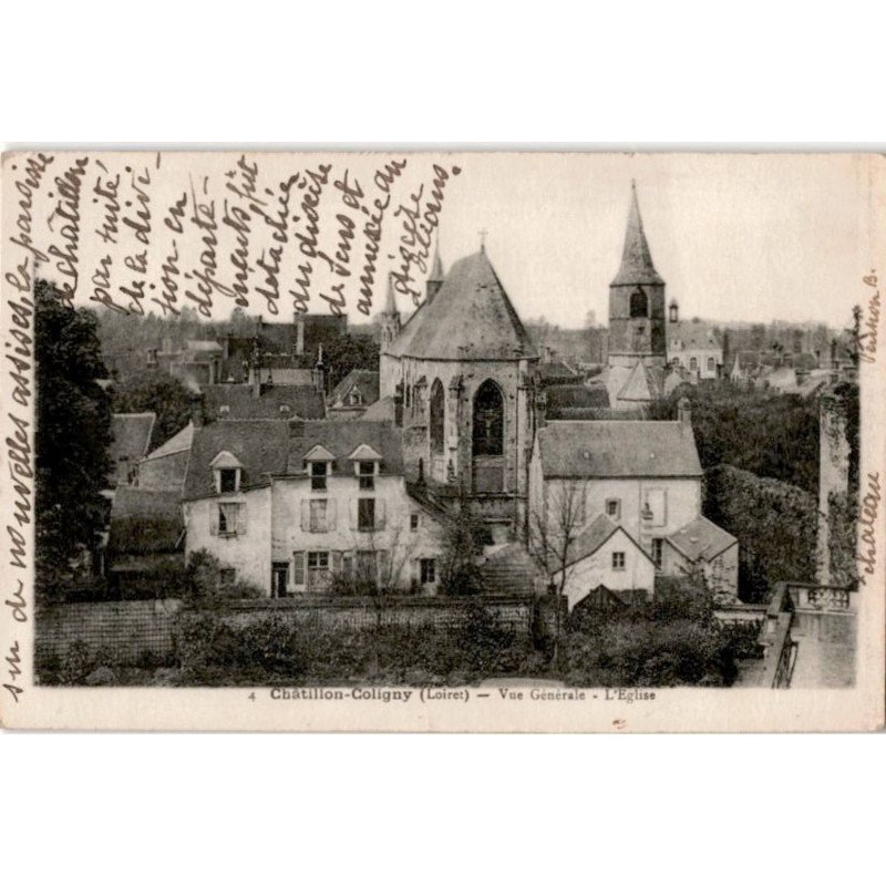 CHATILLON-COLIGNY: vue générale l'église - très bon état