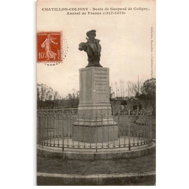 CHATILLON-COLIGNY: buste de gaspard de Coligny amiral de France 1517-1572 - très bon état