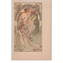 MUCHA Alphonse : "femme a la harpe" vers 1900 - très bon état