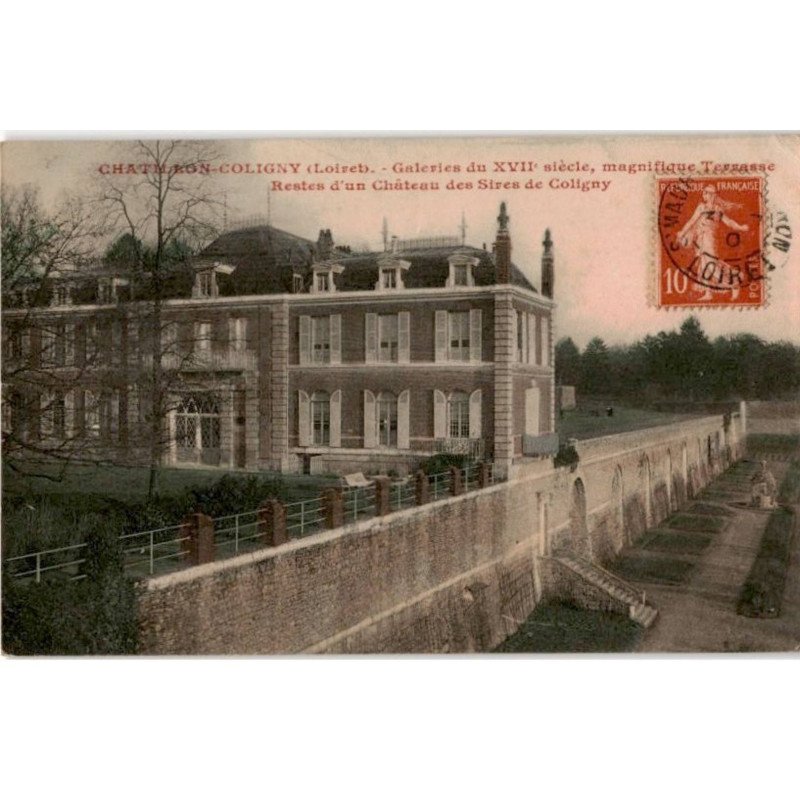 CHATILLON-COLIGNY: galeries du XVIIe siècle magnifique terrasse restes d'un château des sires de coligny - très bon état
