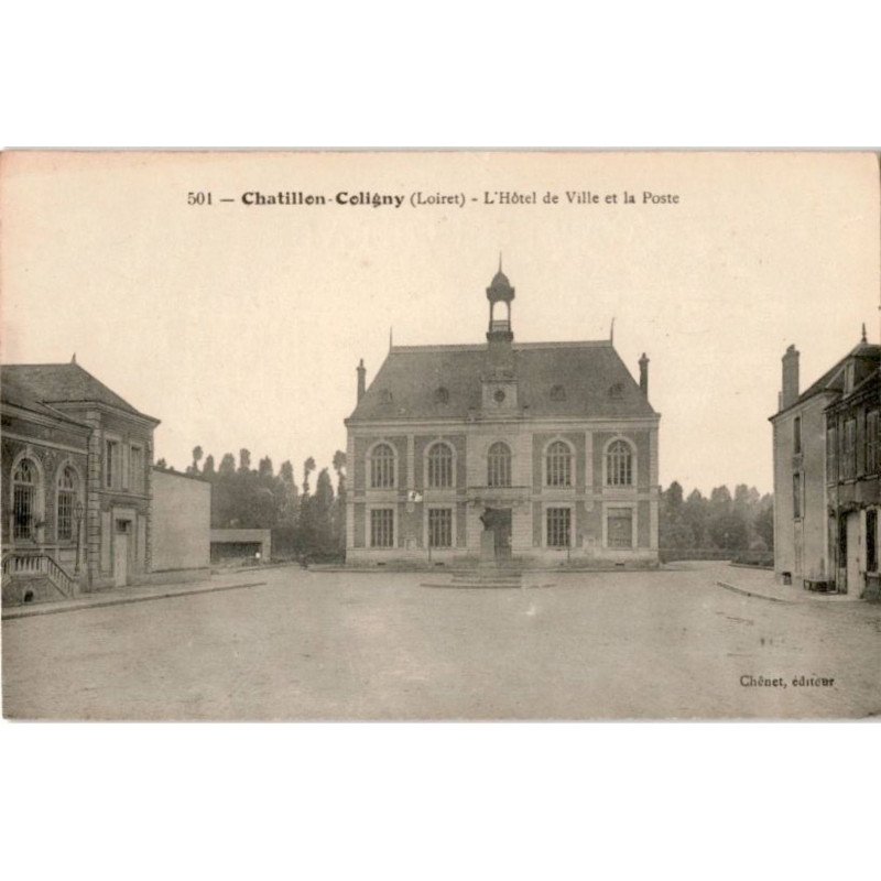 CHATILLON-COLIGNY: l'hôtel de ville et la poste - très bon état