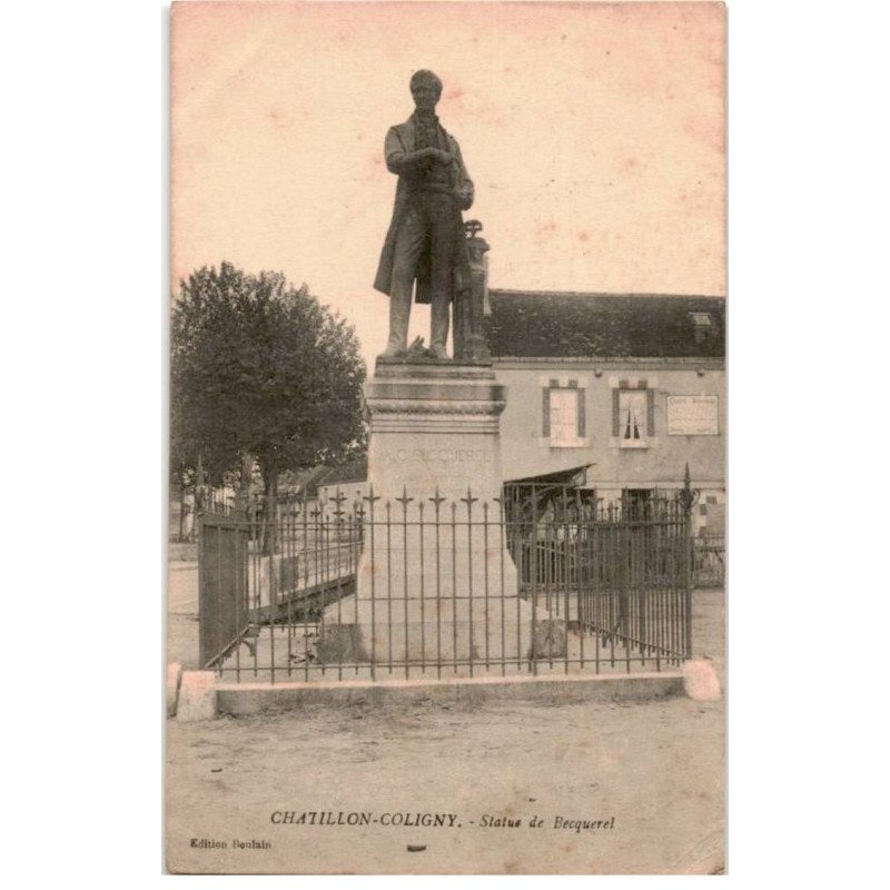 CHATILLON-COLIGNY: statue de becqurel - très bon état