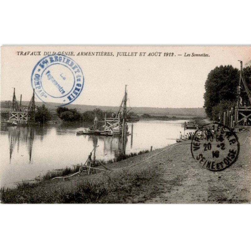 ARMENTIERES: travaux du 5e génie juillet et août 1912, les sonnettes - très bon état