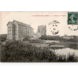 LA CHAPELLE-SUR-CRECY: le moulin et l'église - très bon état