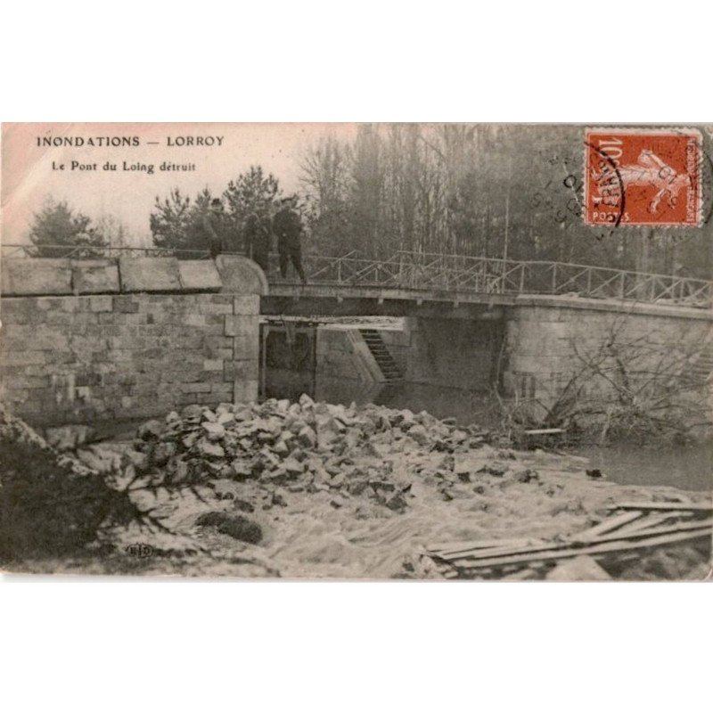LORROY: inondation le pont du loing détruit - état