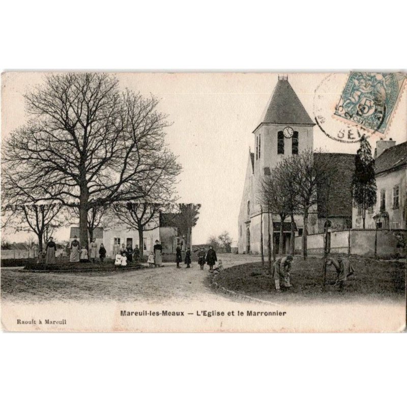 MAREUIL-les-EAUX: l'église et le marronnier - très bon état