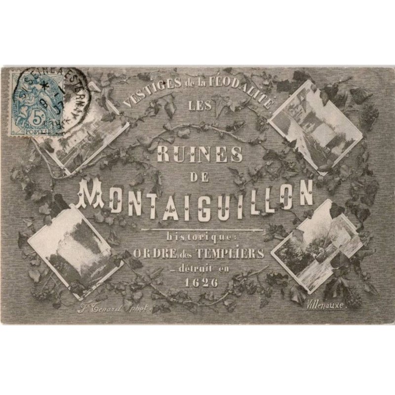 MONTAIGUILLON: vestiges de la féodalité les ruines historiques ordre des templiers - très bon état