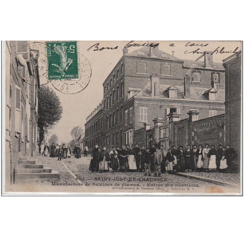 SAINT JUST EN CHAUSSEE : manufacture de baleines de plumes - très bon état