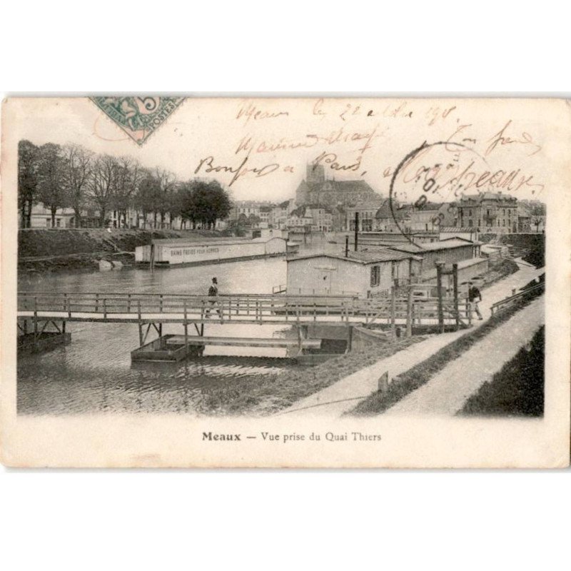 MEAUX: vue prise du quai thiers - très bon état