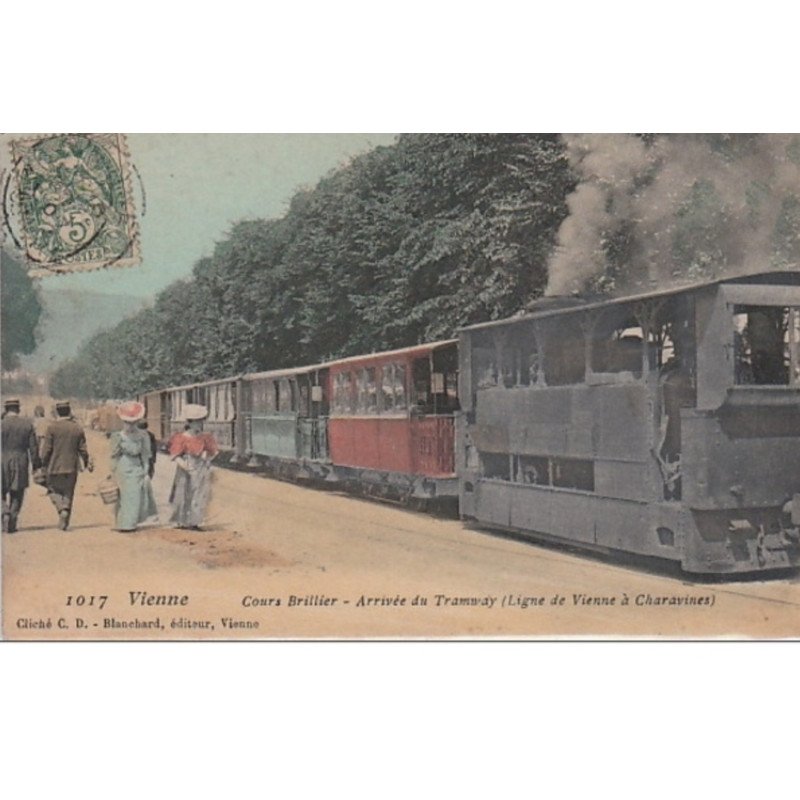 VIENNE : l'arrivée du tramway au Cours Brillier vers 1910 - très bon état