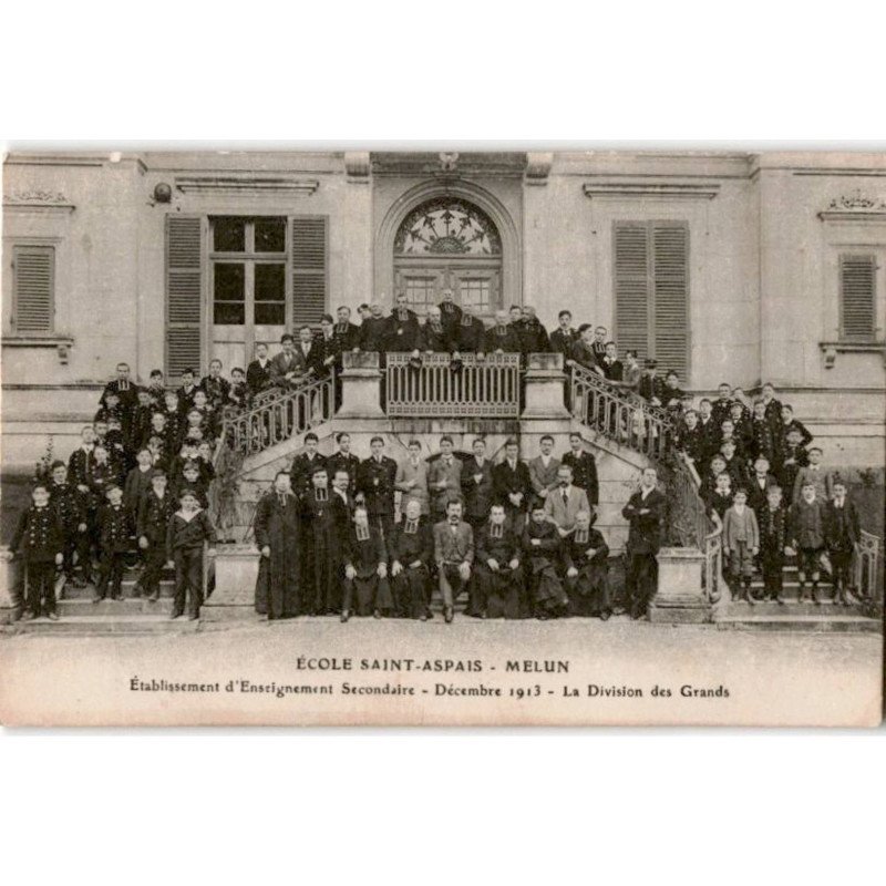MELUN: école saint-aspais établissement secondaire décembre 1913 la division des grands - très bon état
