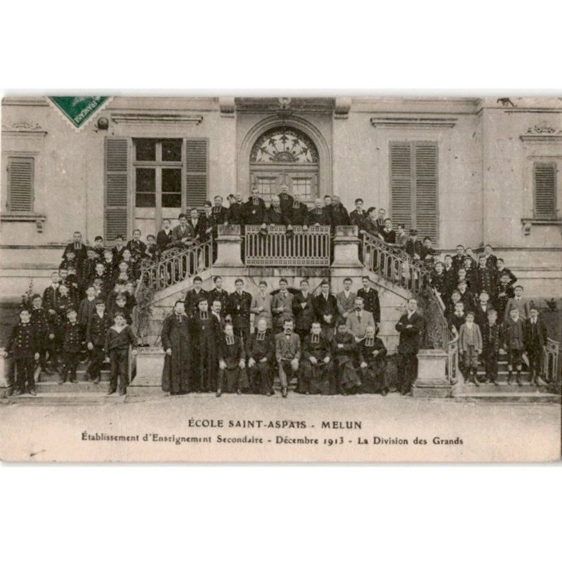 MELUN: école saint-asapais établissement d'enseignement secondaire décembre 1913 la division des grands - très bon état
