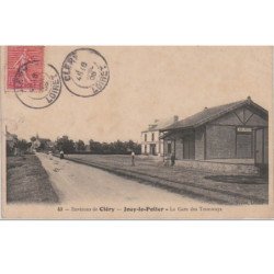 JOUY LE POTIER : la gare des tramways vers 1900 - très bon état