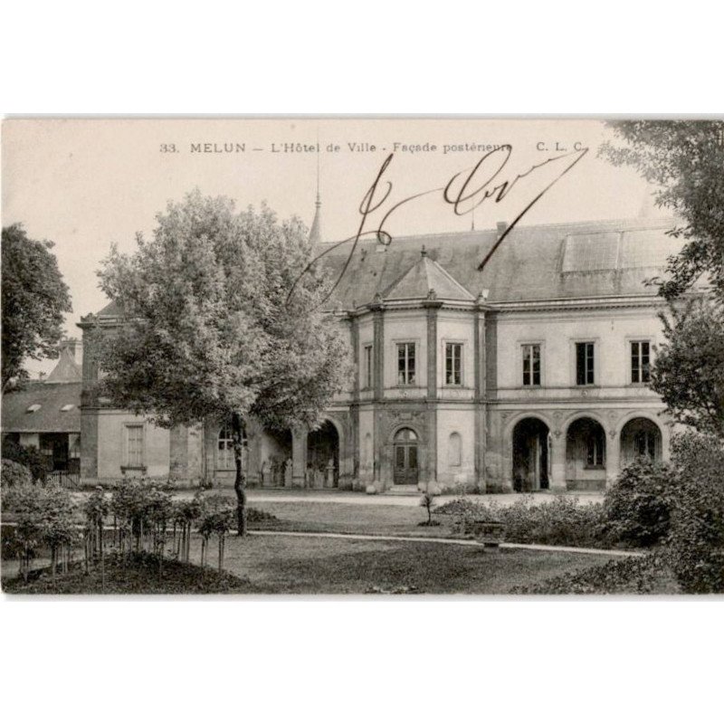 MELUN: l'hôtel de ville, façade postérieure - très bon état