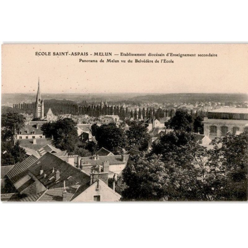 MELUN: école saint-aspais établissement diocésain d'enseignement secondaire, panorama - très bon état